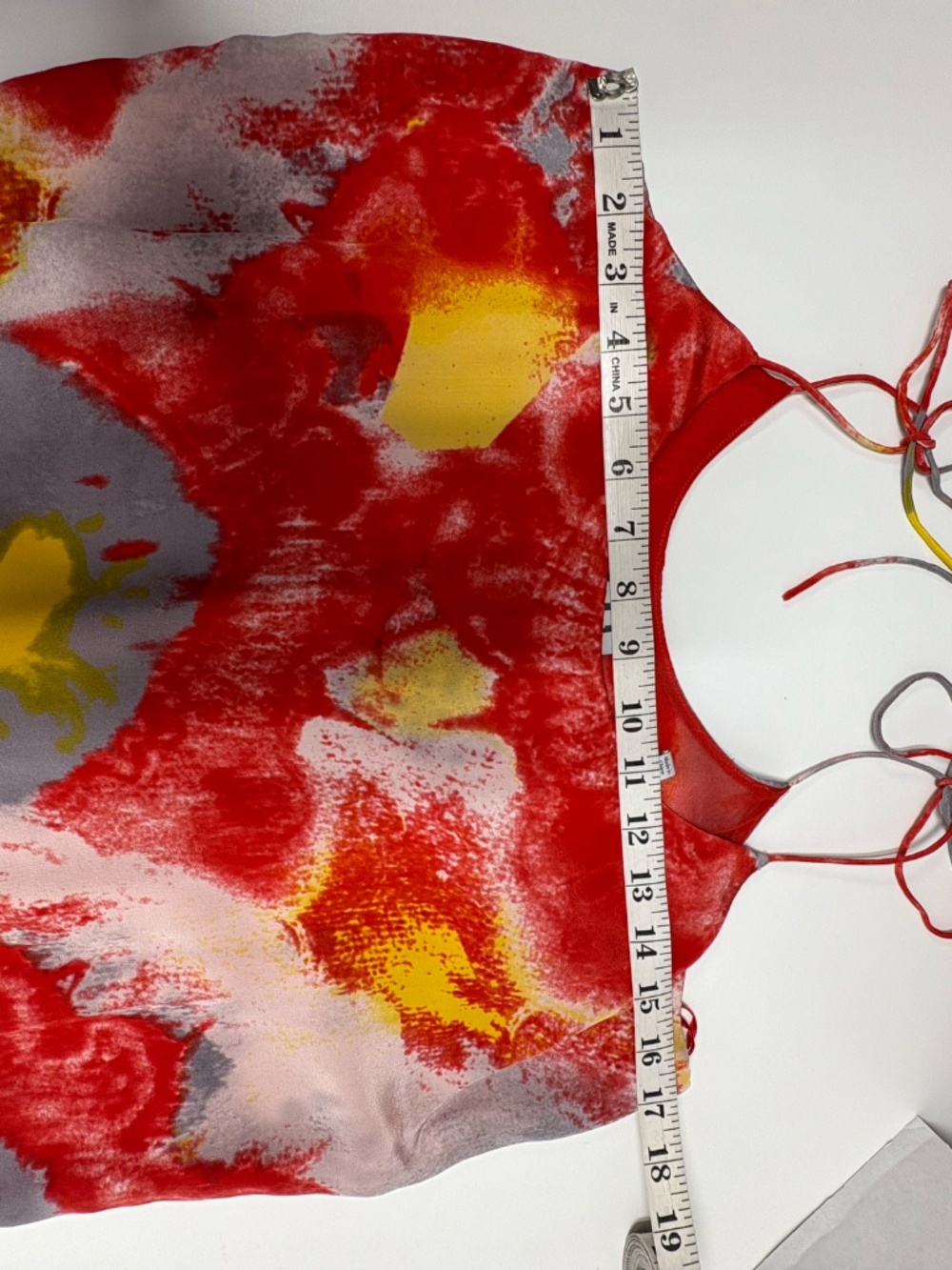 Halston Heritage Poppy Watercolor-Print Chiffon Mini Dress - Size S. - Picture 8 of 16